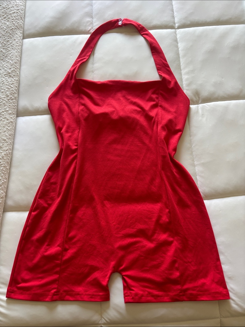 Women's Red Halter Romper Jumpsuit